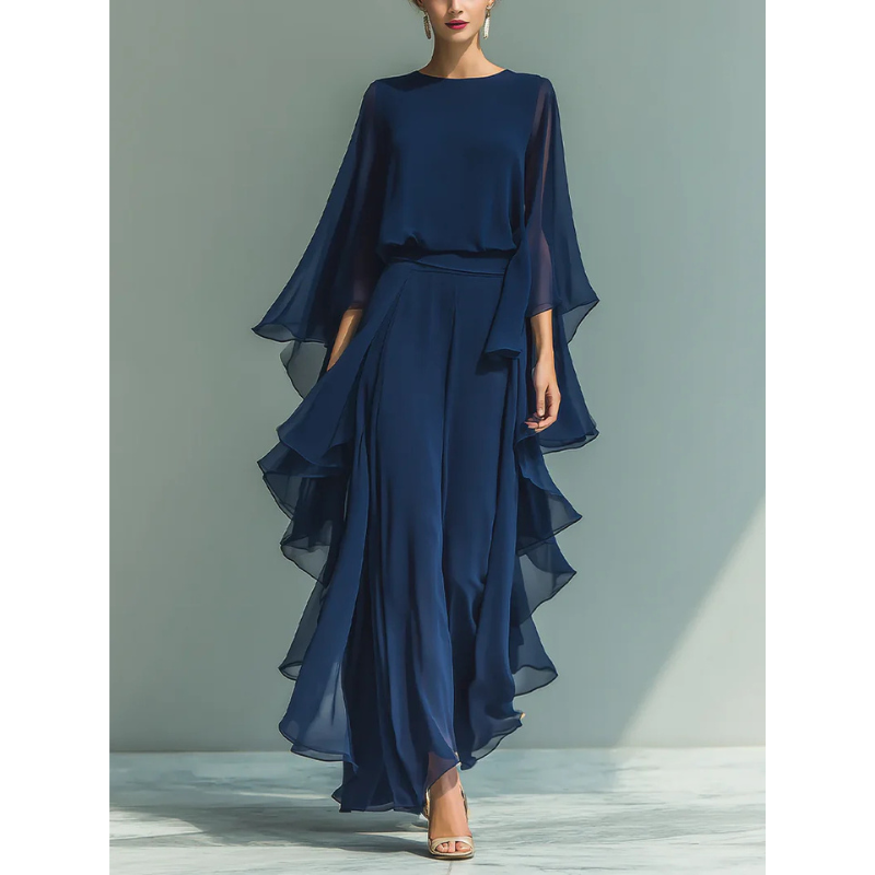 Verena - Bell-Sleeve Chiffon Set