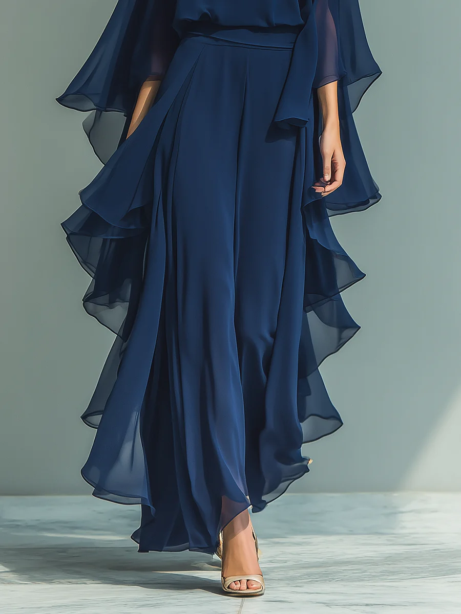 Verena - Bell-Sleeve Chiffon Set