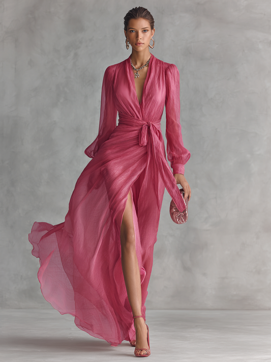 Verna - Pearl Chiffon Maxi Dress