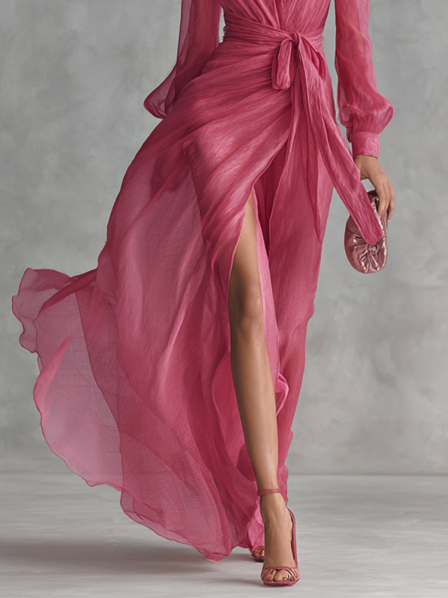 Verna - Pearl Chiffon Maxi Dress