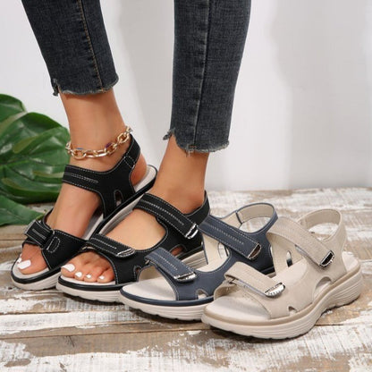 Vionne - Adjustable Strap Wedge Sandals