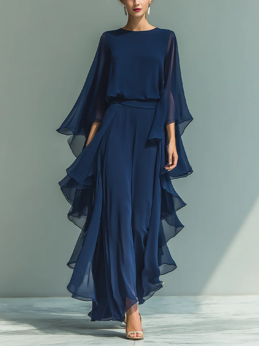Verena - Bell-Sleeve Chiffon Set