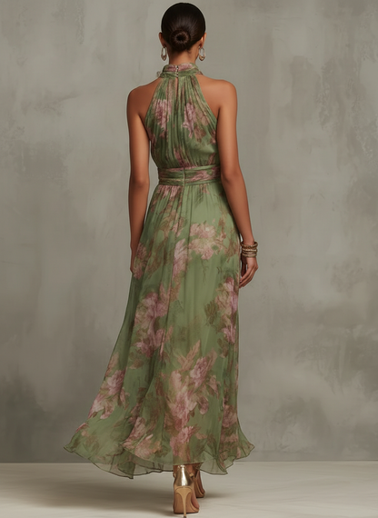 Cherie - Floral Halter Maxi Dress