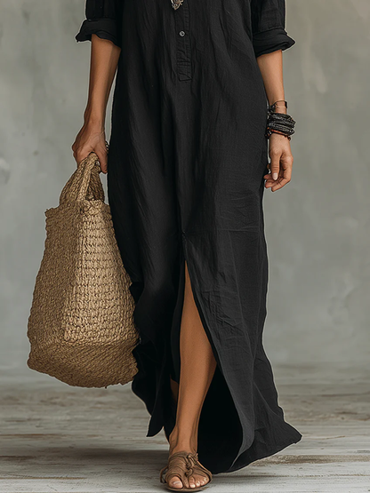 Arlise - Button-Front Maxi Dress