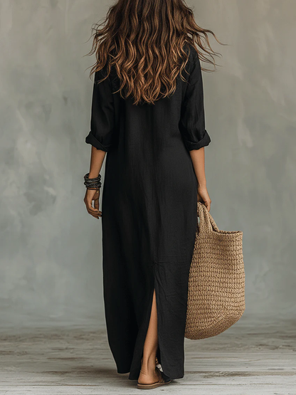 Arlise - Button-Front Maxi Dress