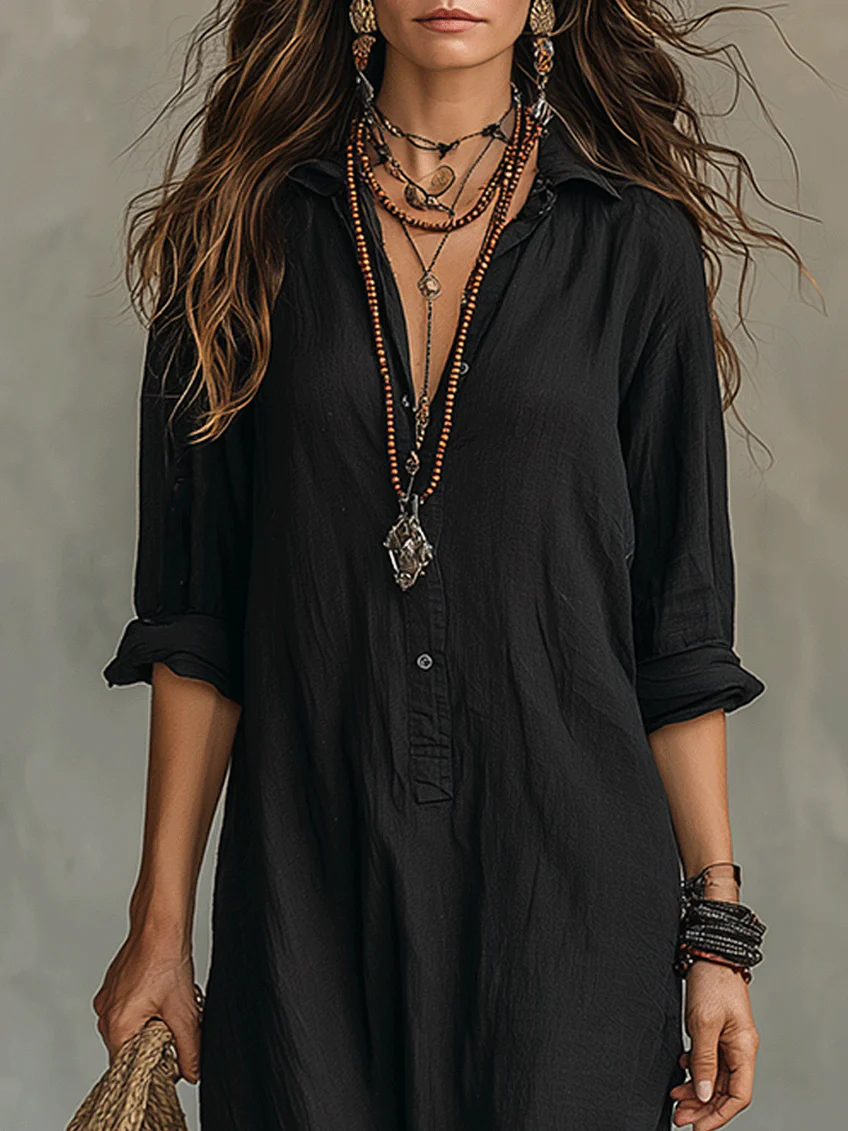 Arlise - Button-Front Maxi Dress