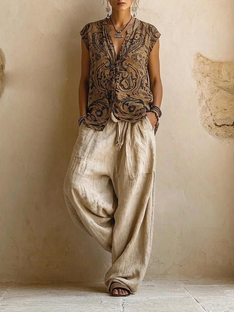 Leola - Linen-Blend Three-Piece Set