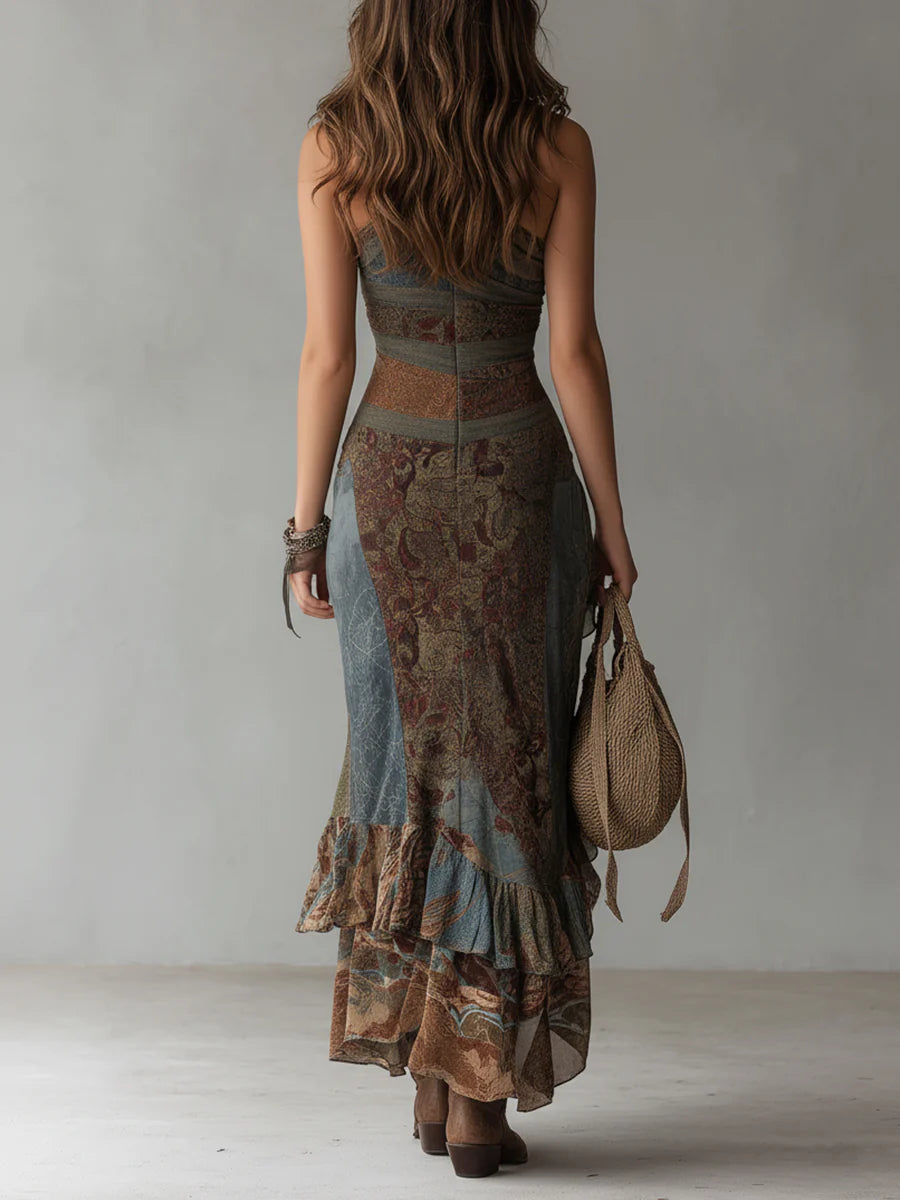 Zaya - Printed One-Shoulder Maxi Dress