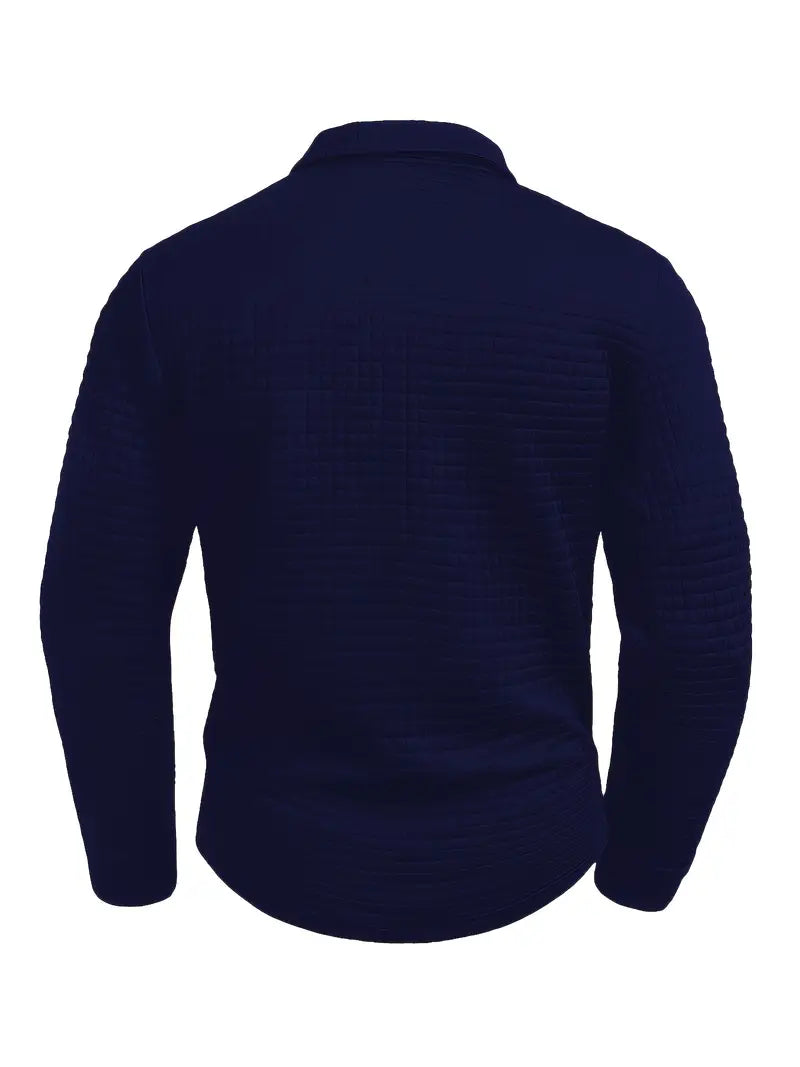 Corvin - Textured Long-Sleeve Polo