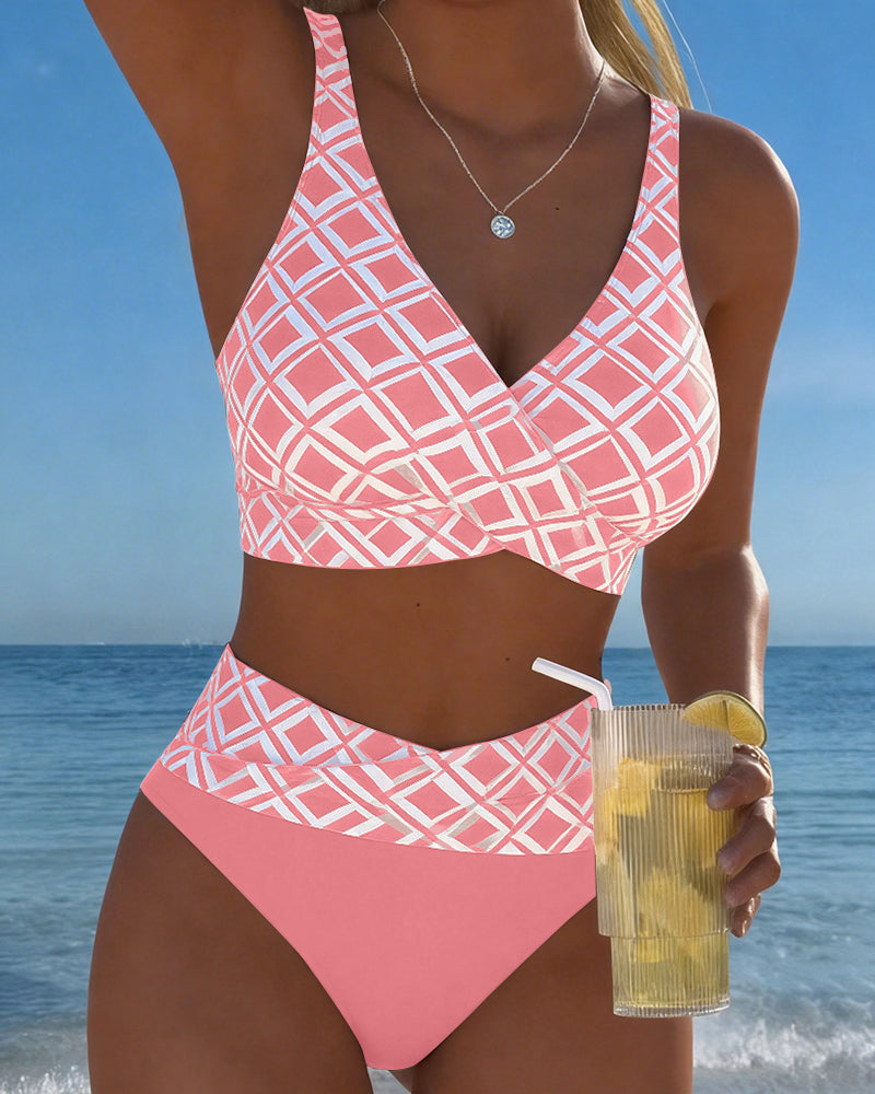 Ursula - Plaid High-Cut Bikini Set