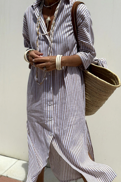 Solaira - Belted V-Neck Midi Dress