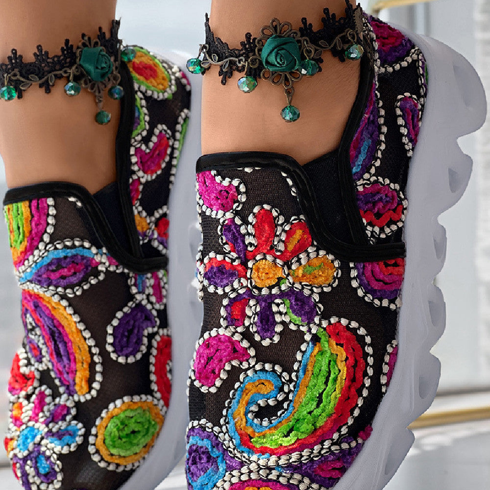 Faith - Floral Lace Slip-On Trainers