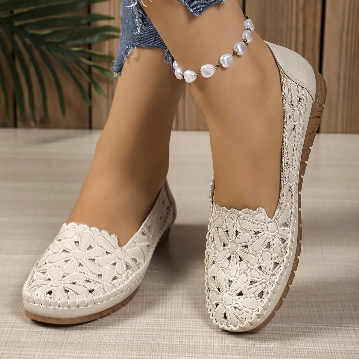 Ophelia - Perforated Leather Loafers