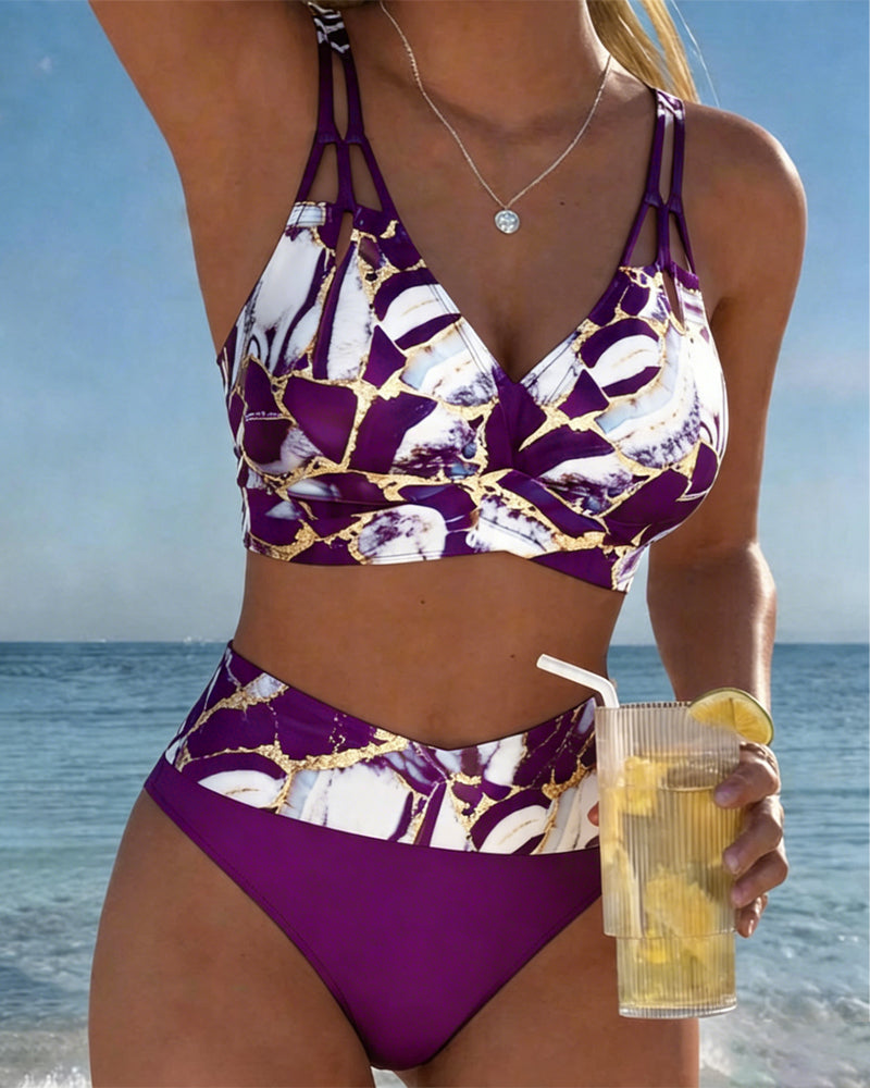 Odessa - Printed Cut-Out Bikini Set