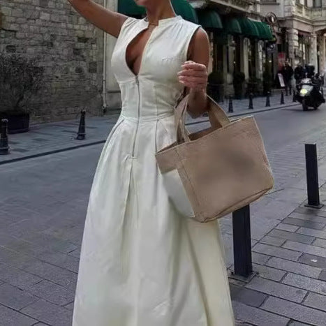Felicia - Structured-Collar Maxi Dress