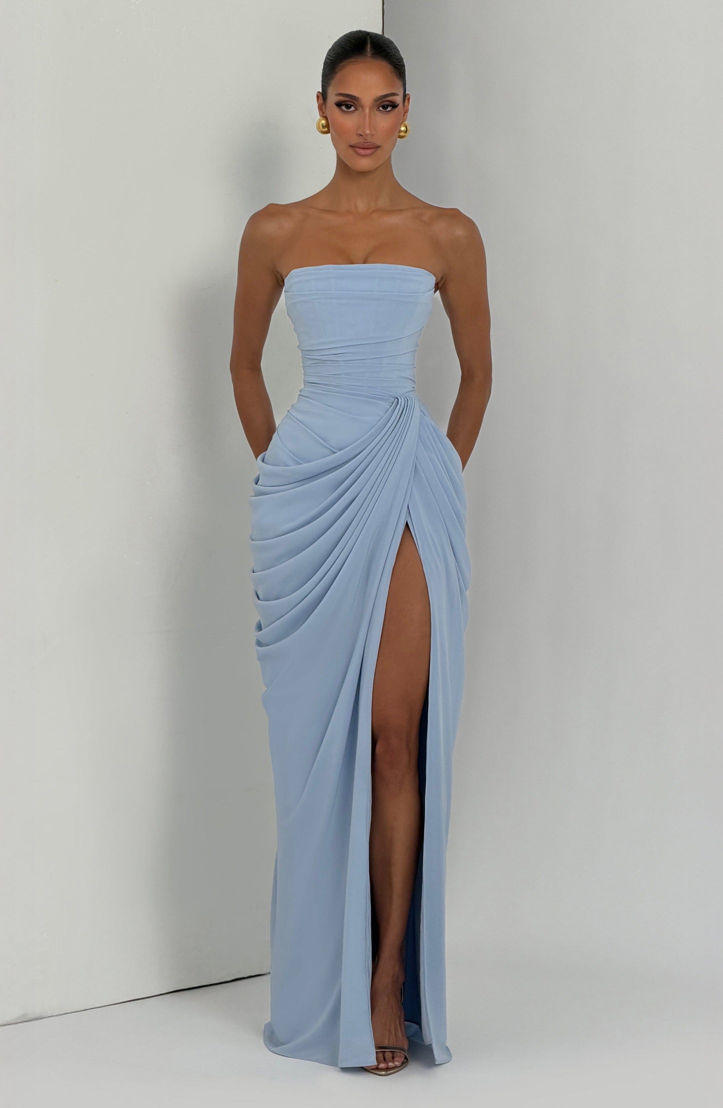 Lola - Corseted Strapless Maxi Dress