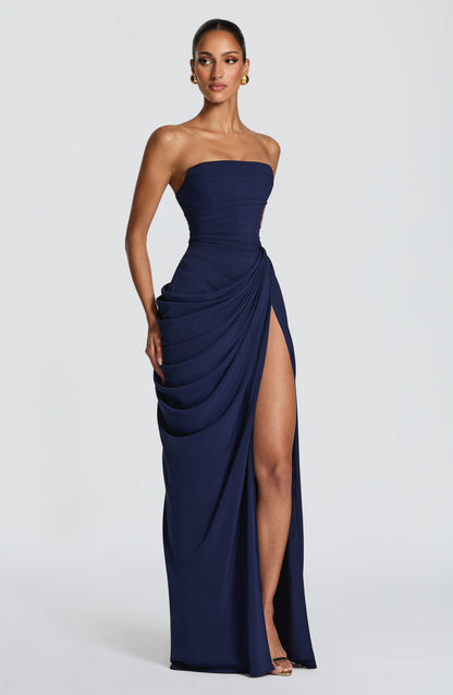Lola - Corseted Strapless Maxi Dress