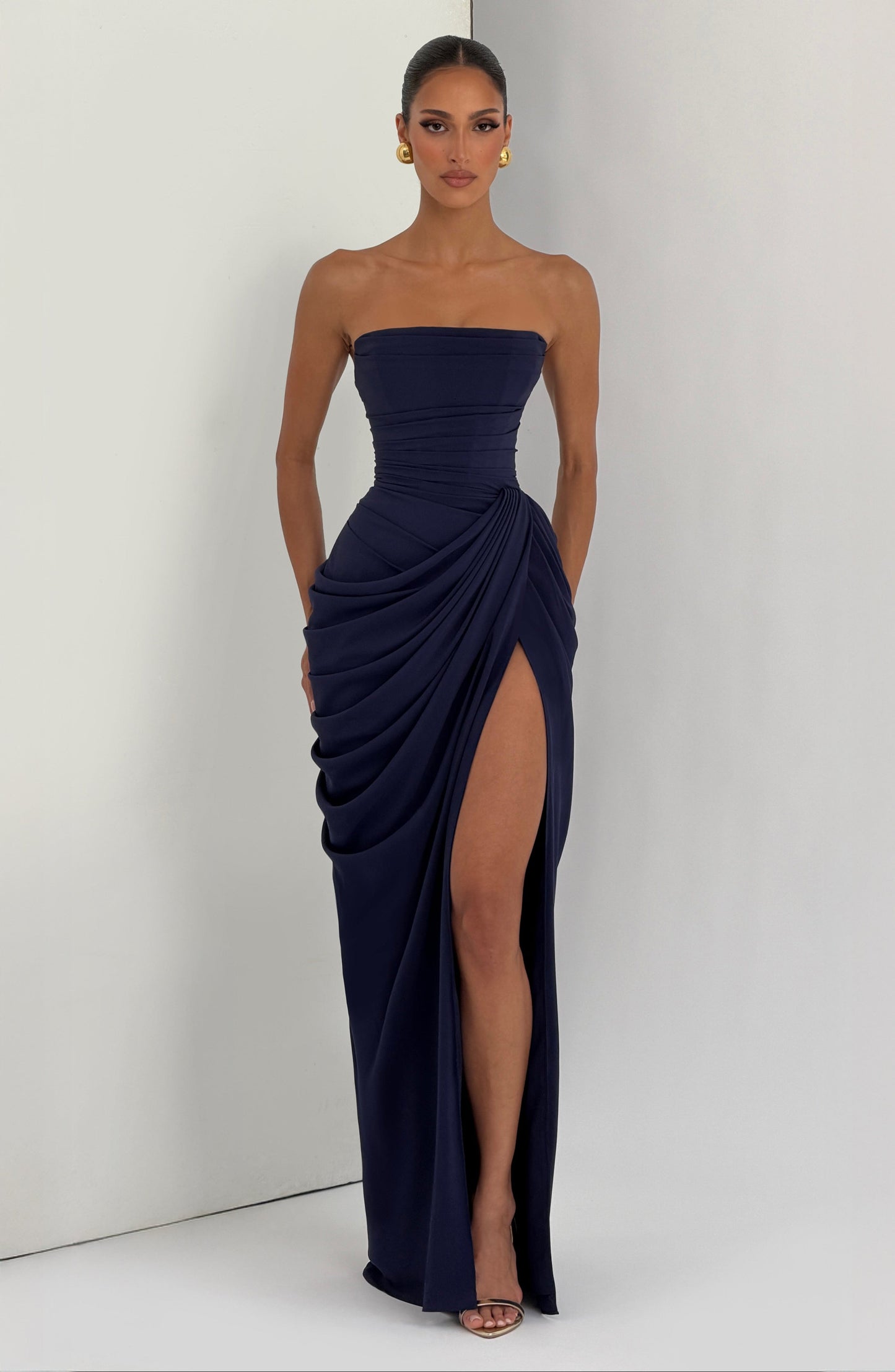 Lola - Corseted Strapless Maxi Dress
