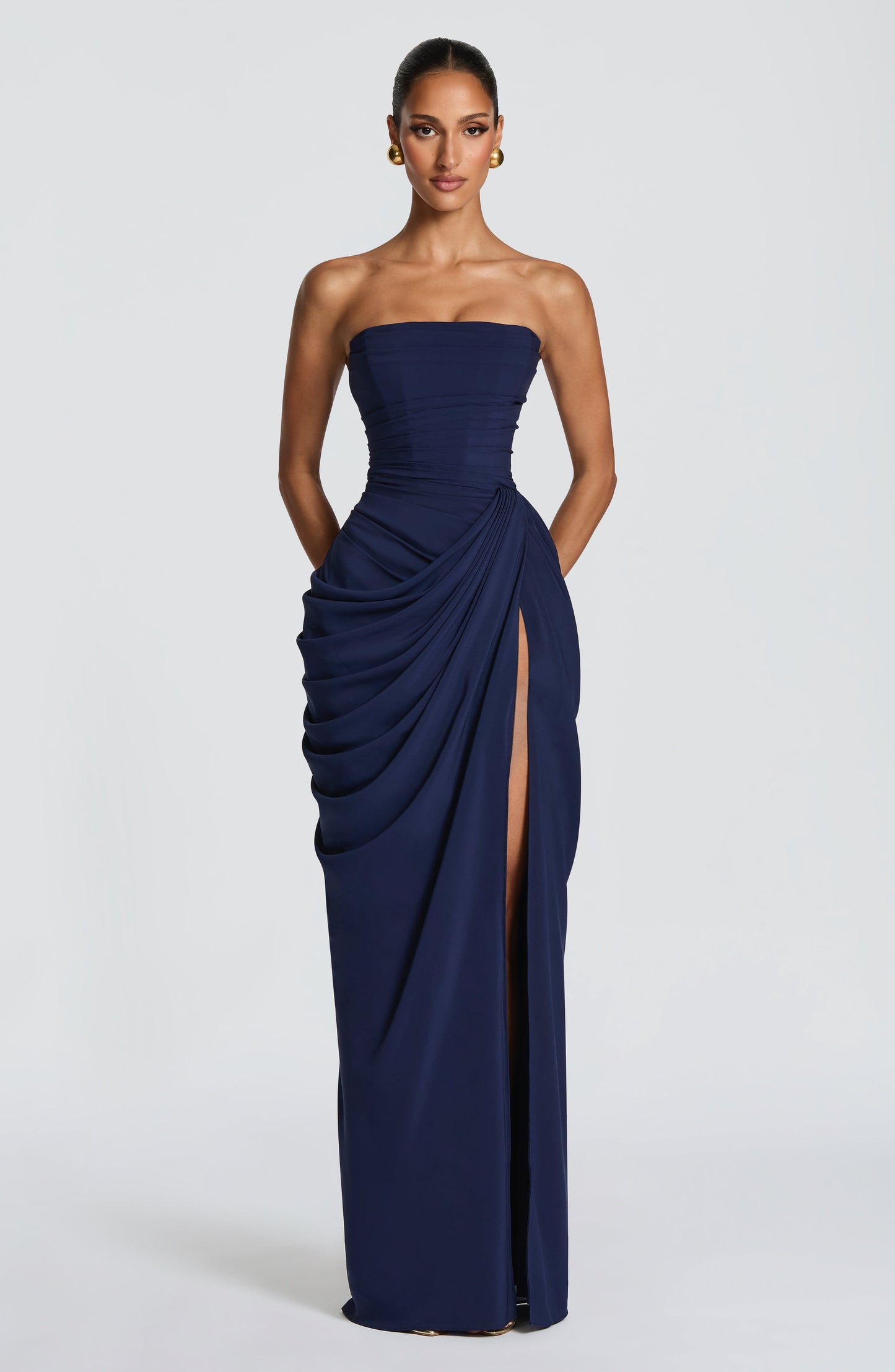 Lola - Corseted Strapless Maxi Dress