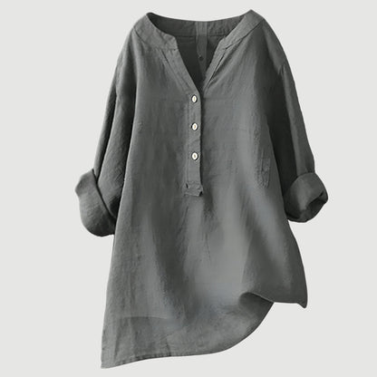 Raquel - Relaxed Button-Front Blouse