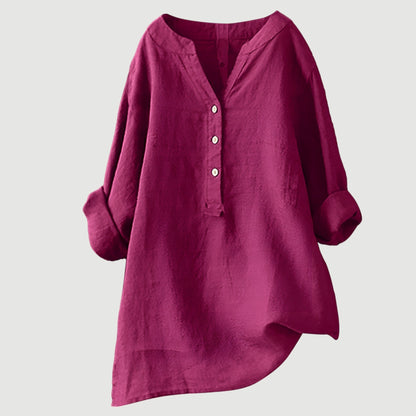 Raquel - Relaxed Button-Front Blouse