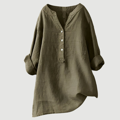 Raquel - Relaxed Button-Front Blouse