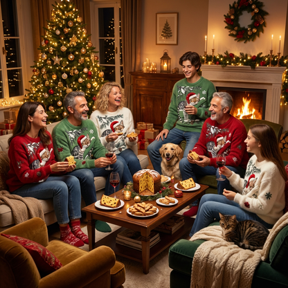 Corinne - Christmas Cat Fleece Sweater
