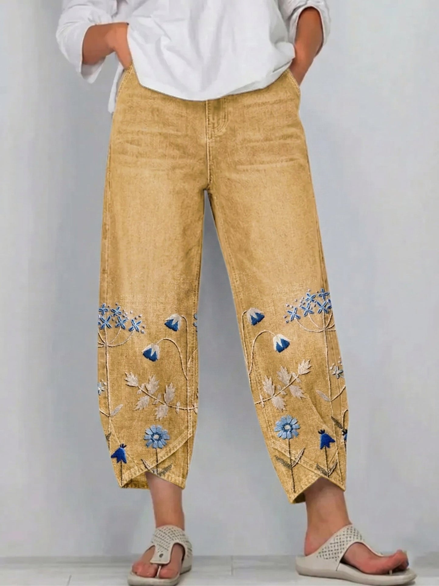 Margo - Embroidered Stretch Trousers