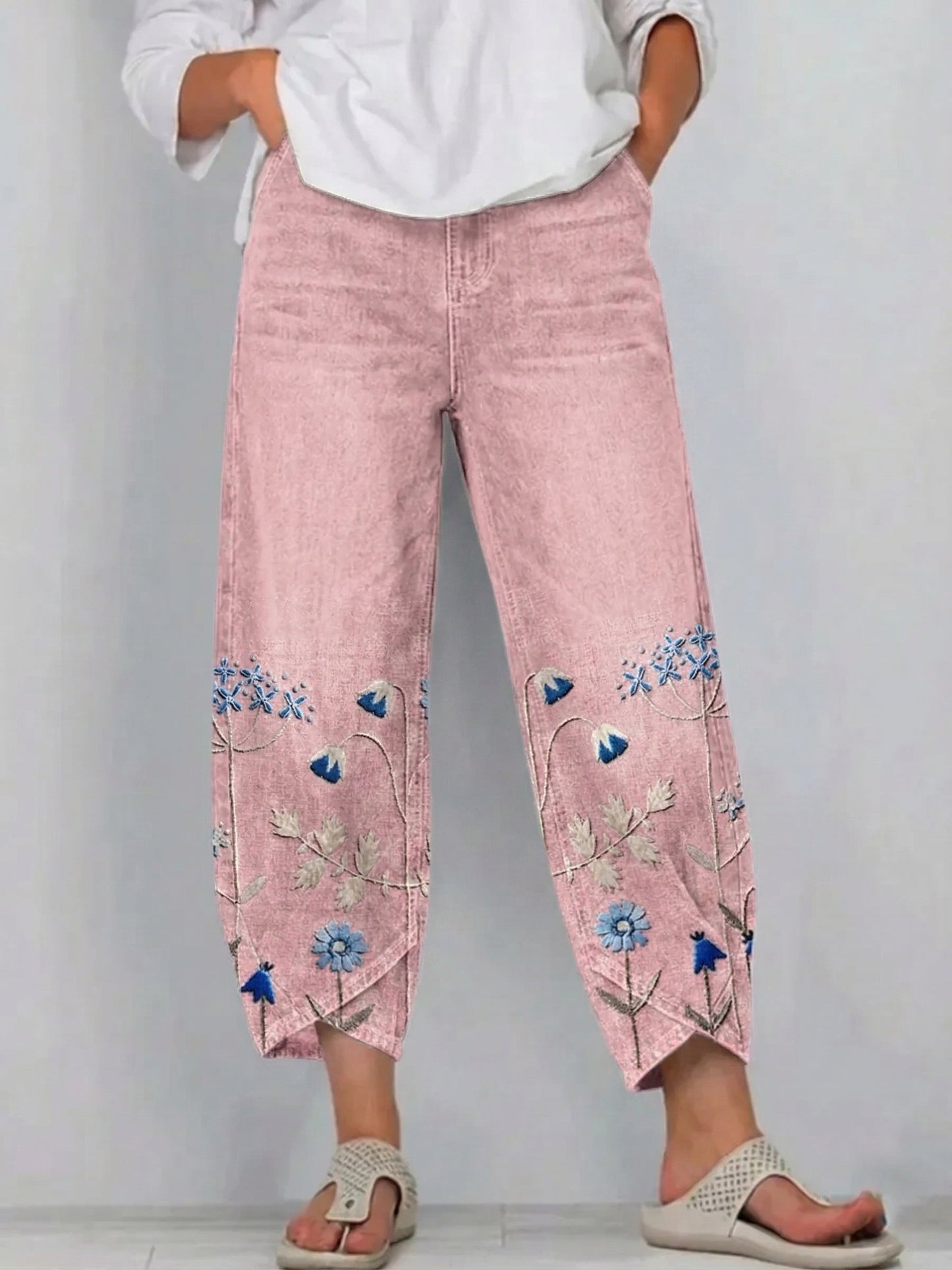 Margo - Embroidered Stretch Trousers