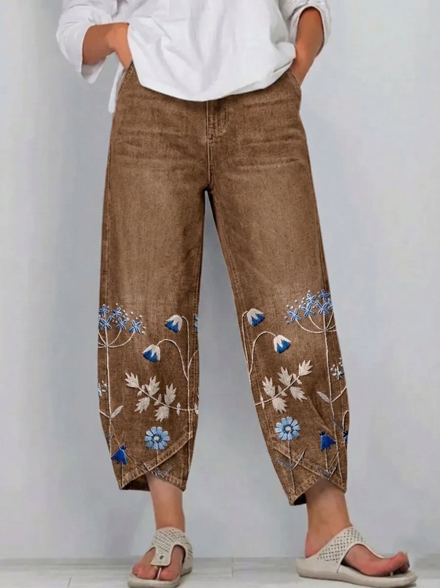 Margo - Embroidered Stretch Trousers