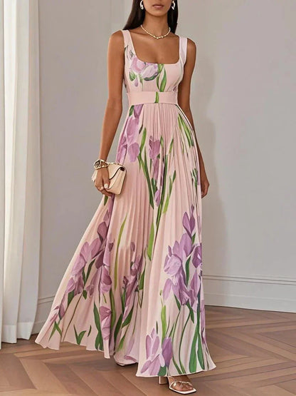 Annabelle - Pleated Floral Maxi Dress