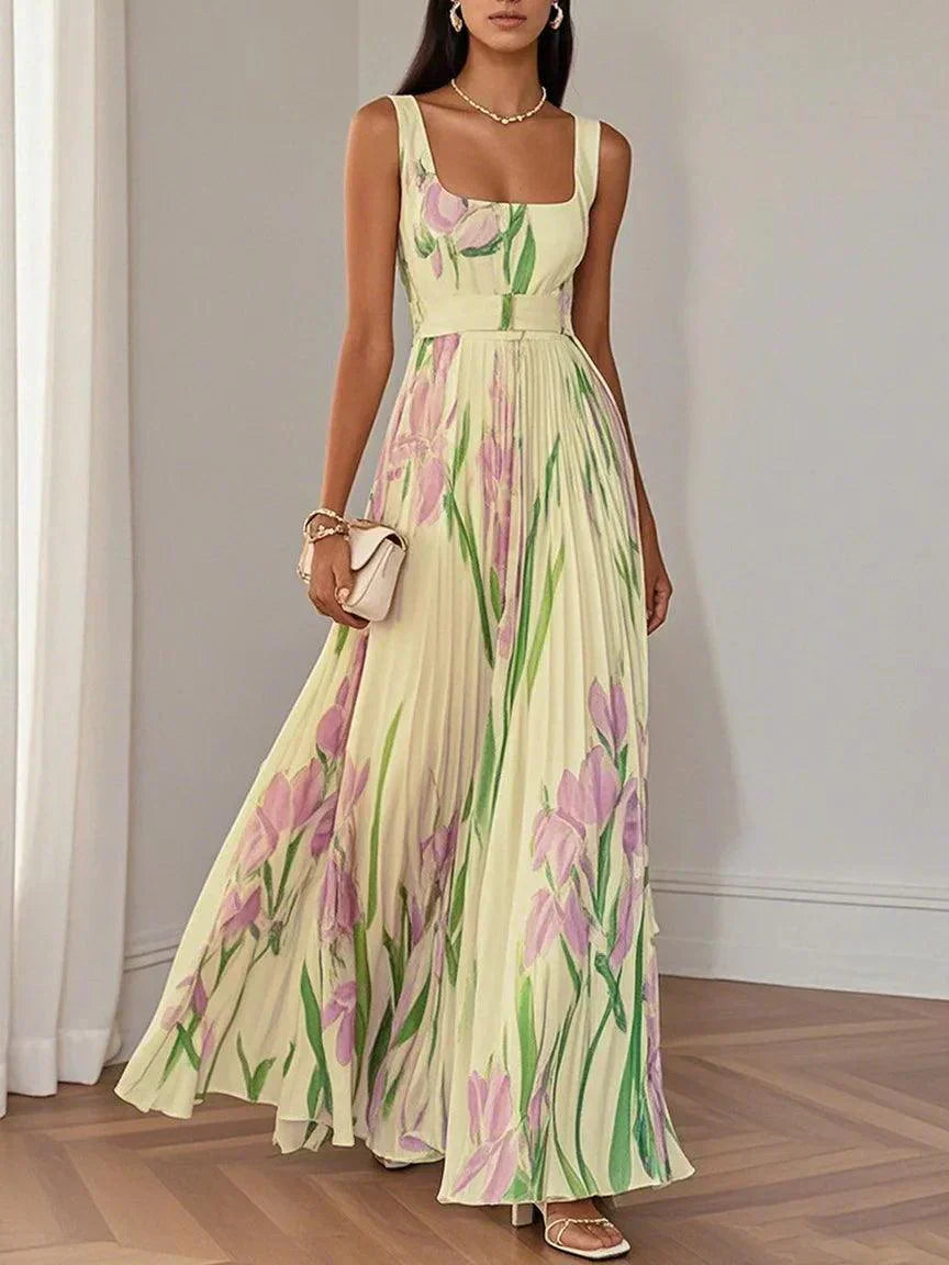 Annabelle - Pleated Floral Maxi Dress