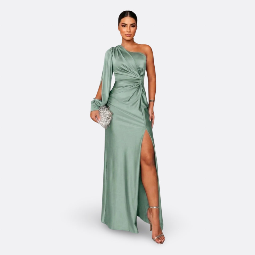 Luna - Draped Asymmetric Maxi Dress