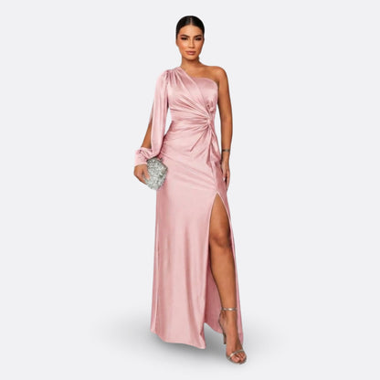 Luna - Draped Asymmetric Maxi Dress