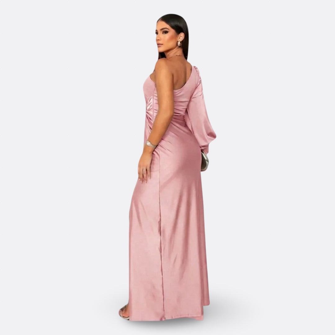 Luna - Draped Asymmetric Maxi Dress