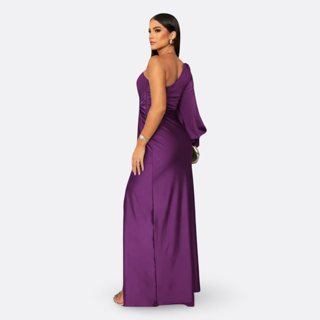 Luna - Draped Asymmetric Maxi Dress