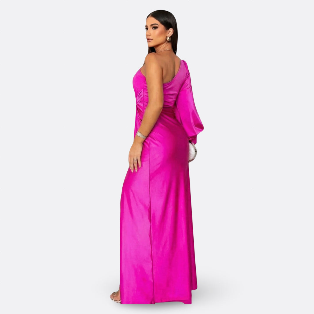 Luna - Draped Asymmetric Maxi Dress