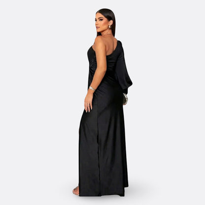 Luna - Draped Asymmetric Maxi Dress