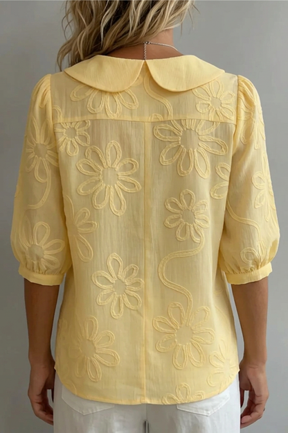 Yvette - Embroidered Round-Neck Blouse
