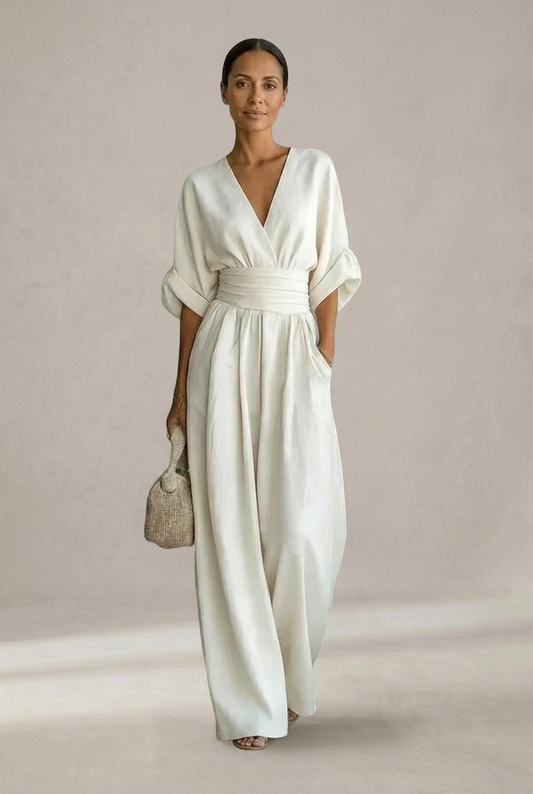 Rita - V-Neck Wide-Leg Jumpsuit