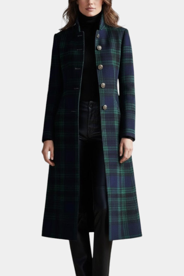 Fiora - Bicolor Check Midi Coat