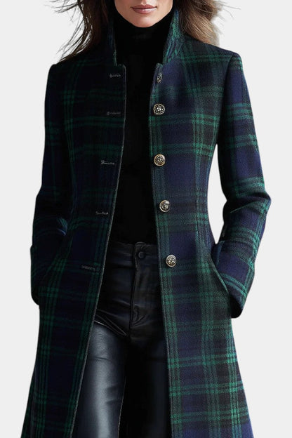 Fiora - Bicolor Check Midi Coat