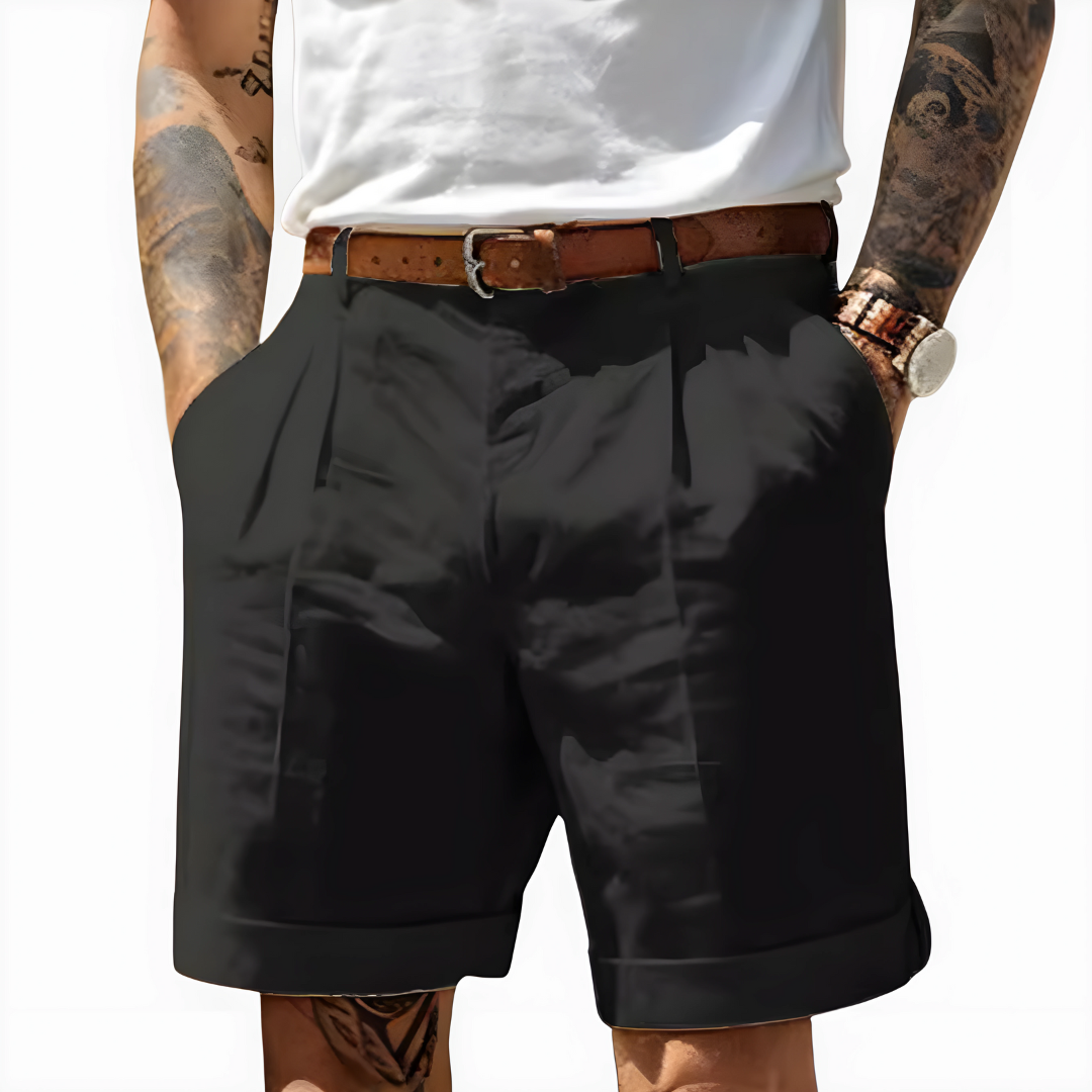 Kendrick - Pleated Cuffed Bermuda Shorts
