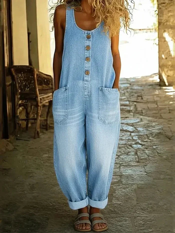 Lora - Vintage-Wash Dungarees