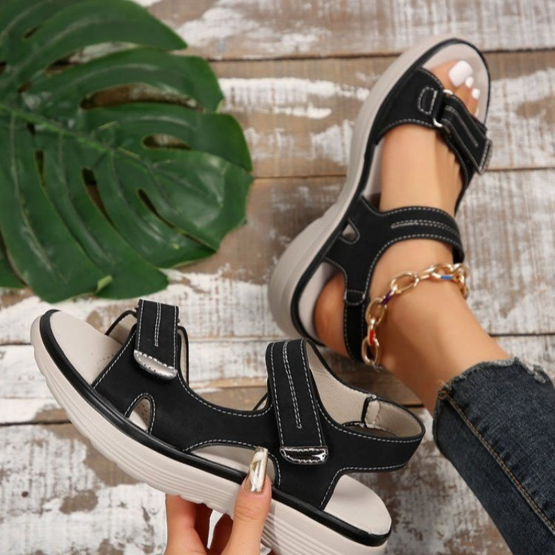 Vionne - Adjustable Strap Wedge Sandals