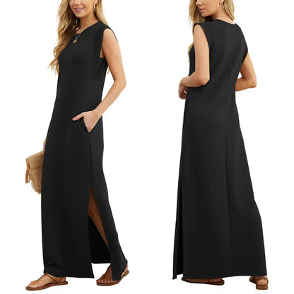 Lorrie - Cotton-Blend Split-Hem Dress
