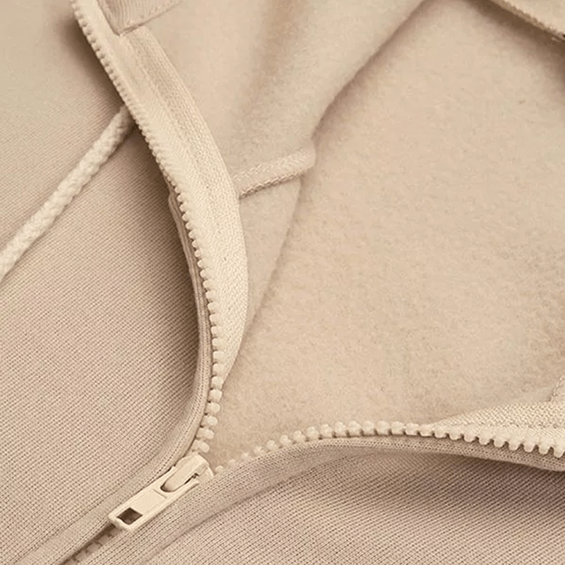Saundra - Longline Fleece Zip Hoodie