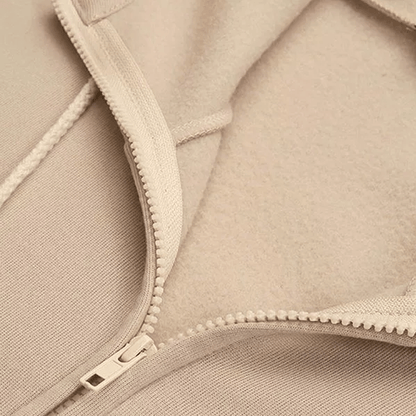 Saundra - Longline Fleece Zip Hoodie