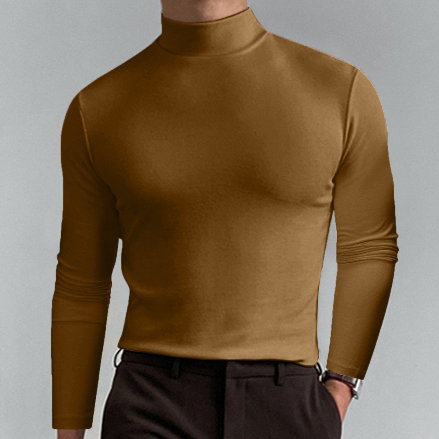 Kallan - Fitted High-Neck Long-Sleeve Tee