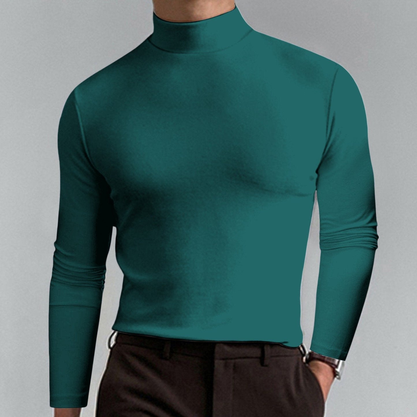 Kallan - Fitted High-Neck Long-Sleeve Tee